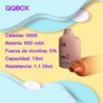 QQ-Box Recargable Vape Desechable 5000 Caladas Ligero DTL POD